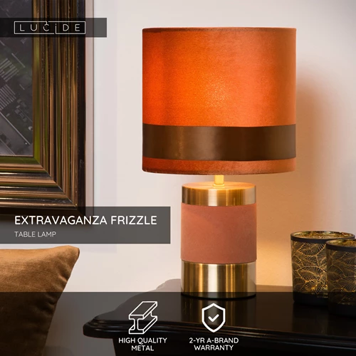 Lucide EXTRAVAGANZA FRIZZLE - Table lamp - Ø 18 cm - 1xE14 - Brown - USP